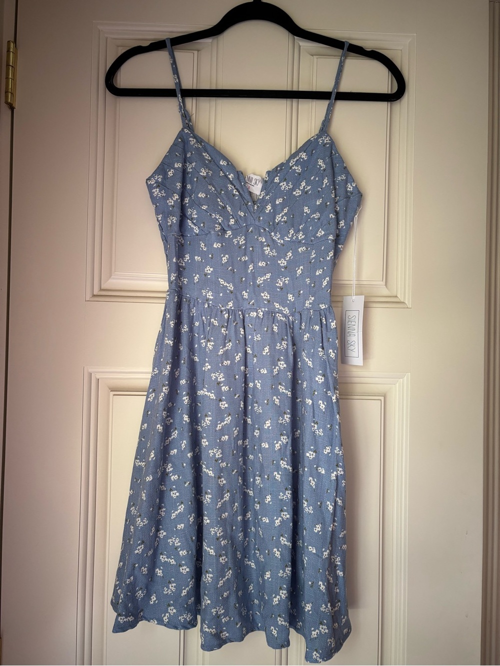 Sienna Sky Blue Floral Smocked Mini Sundress